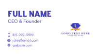 Purple Diamond & Ribbon Lettermark Business Card Preview
