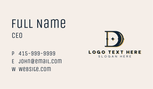 Elegant Jewelry Letter D Business Card Design Image Preview