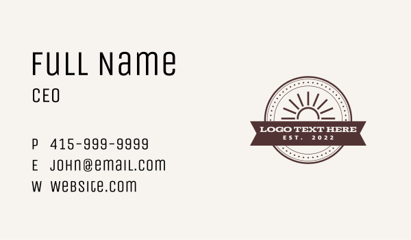 Classic Western Badge Business Card Design Image Preview