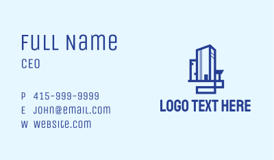 Blue Corporate Building Business Card Image Preview