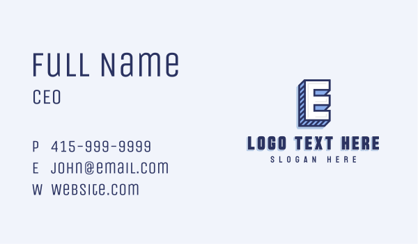 Generic 3D Letter E Business Card Design Image Preview