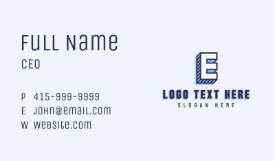Generic 3D Letter E Business Card Image Preview