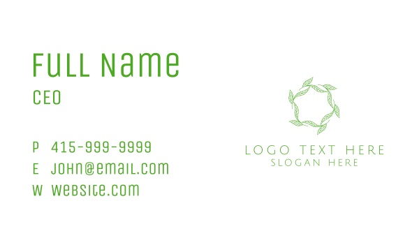 Green Nature Leaves Business Card Design Image Preview