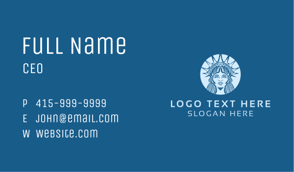Lady Liberty Head Crown Business Card Design Image Preview