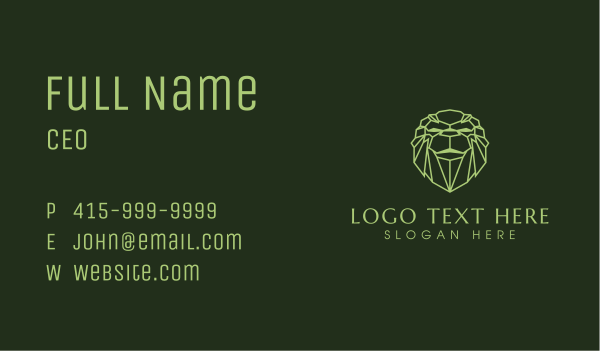 Professional Geometric Lion Business Card Design Image Preview