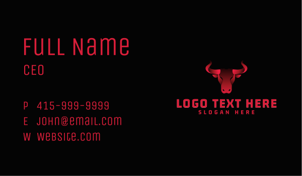 Gradient Bull Head Business Card Design Image Preview