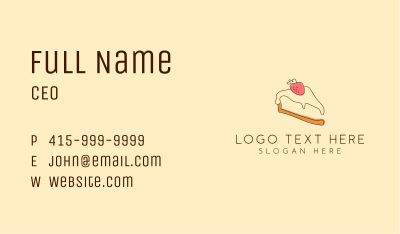 Strawberry Cheesecake Slice Business Card Image Preview