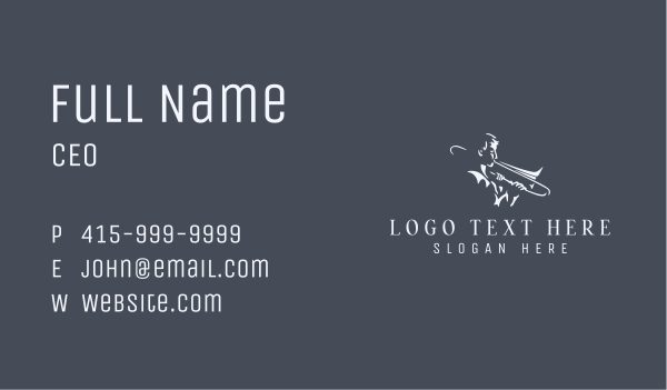 Trombone Musician Instrument Business Card Design Image Preview