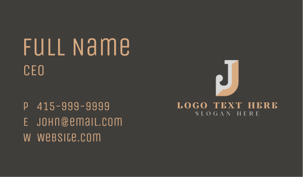 Fashion Boutique Letter J Business Card Design Image Preview