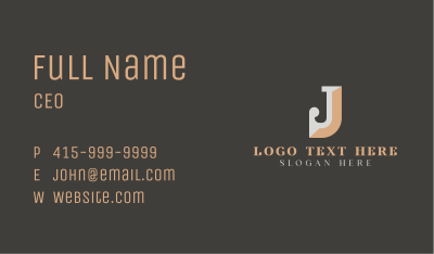 Fashion Boutique Letter J Business Card Image Preview
