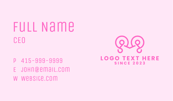 Pink Cursive Letter M Business Card Design Image Preview