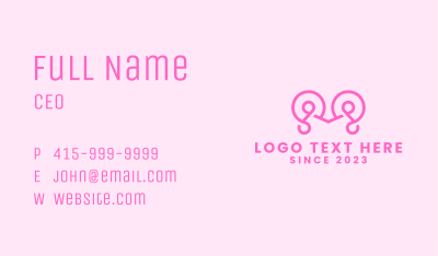 Pink Cursive Letter M Business Card Image Preview
