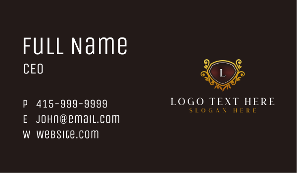 Crest Elegant Premium Business Card Design Image Preview