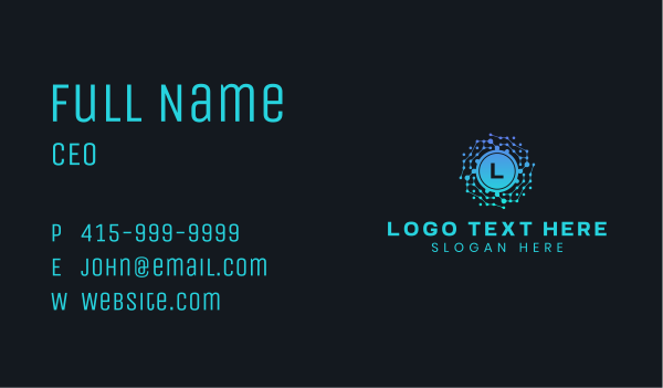 Blue Tech Letter  Business Card Design Image Preview