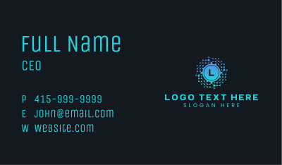 Blue Tech Letter  Business Card Image Preview