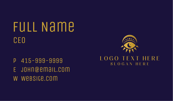 Mystic Moon Eye Business Card Design Image Preview