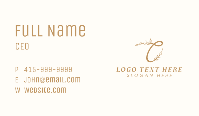Luxe Beauty Letter C Business Card Image Preview