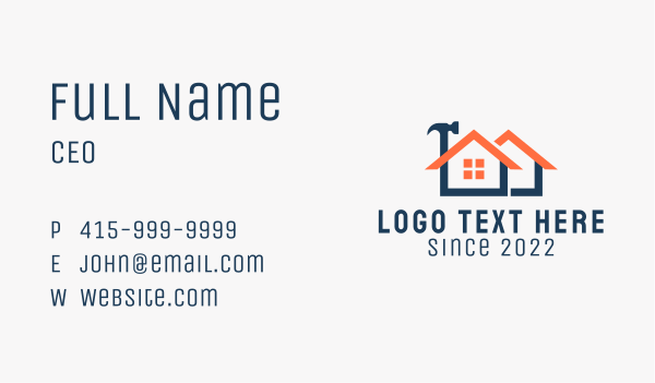 Hammer House Renovation  Business Card Design Image Preview