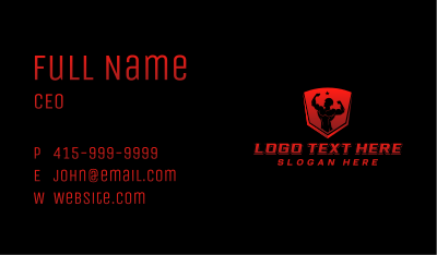 Military Fitness Shield Business Card Image Preview