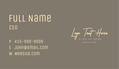 Elegant Signature Wordmark Business Card Image Preview