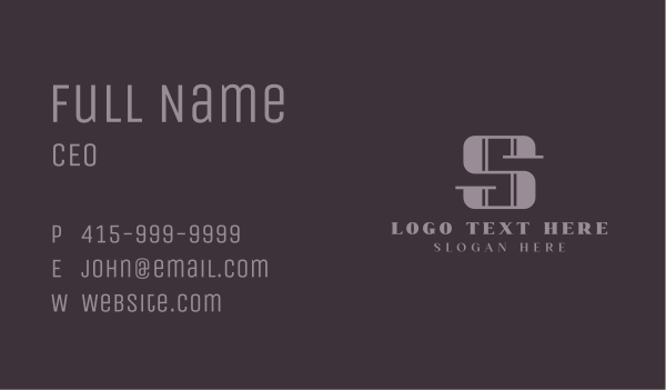 Professional Firm Letter S Business Card Design Image Preview