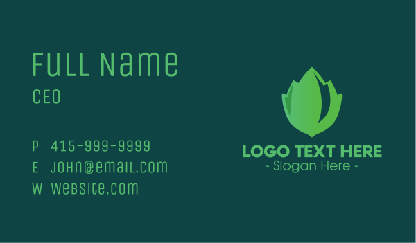Mint Leaf Business Card Design Image Preview