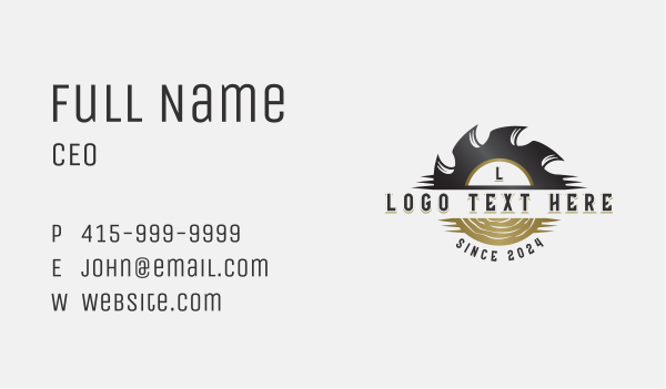 Wood Saw Blade Business Card Design Image Preview