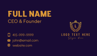 Gold Victorian Shield Letter Business Card Preview