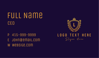 Gold Victorian Shield Letter Business Card Image Preview