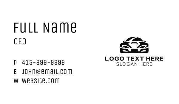 Front Car Silhouette Business Card Design Image Preview