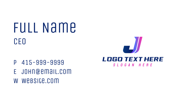 Generic Monogram Letter J Business Card Design Image Preview