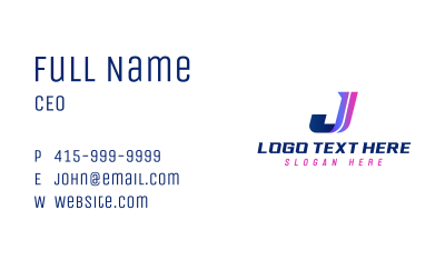 Generic Monogram Letter J Business Card Image Preview