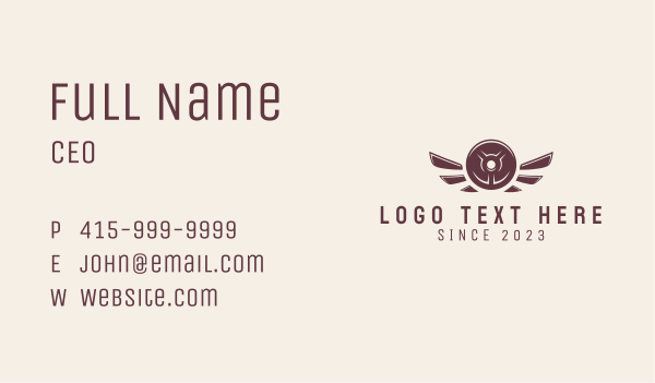 Weight Plate Wings Business Card Design Image Preview