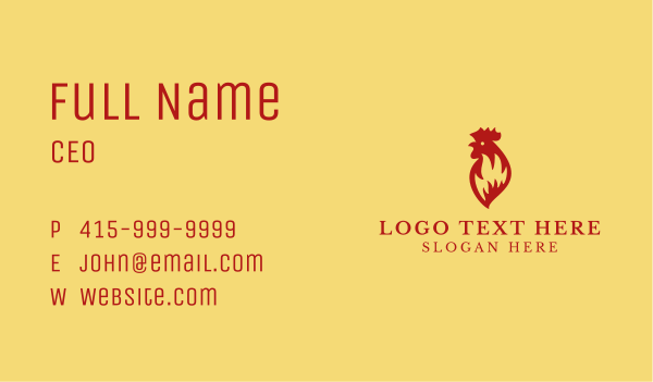 Flaming Chicken Grill Business Card Design Image Preview