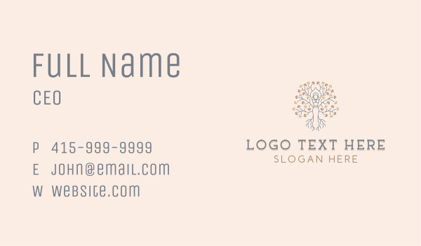 Woman Tree Yoga Business Card Design Image Preview