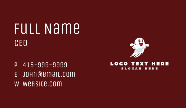 Friendly Spooky Ghost Business Card Design Image Preview