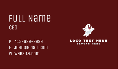 Friendly Spooky Ghost Business Card Image Preview