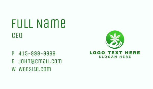 Marijuana Cannabis Hand Business Card Design Image Preview