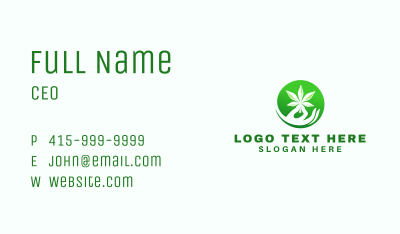Marijuana Cannabis Hand Business Card Image Preview