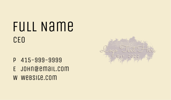 Classy Feminine Calligraphy Business Card Design Image Preview