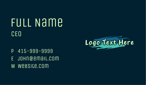 Graffiti Artist Wordmark Business Card Design Image Preview