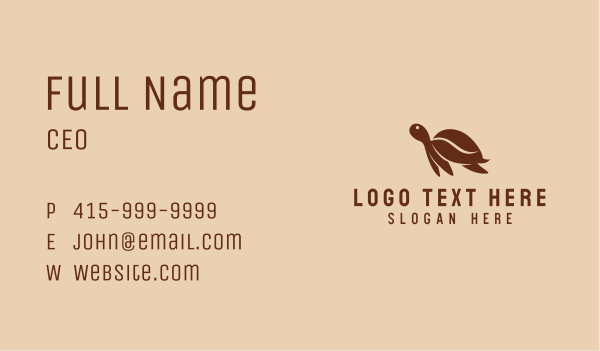 Turtle Coffee Shop Business Card Design Image Preview