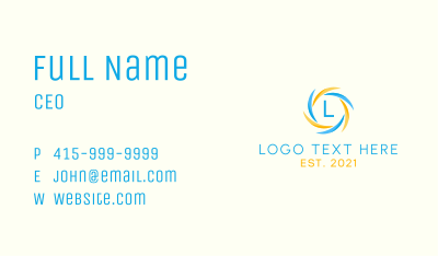 Minimalist Shutter Letter Business Card Image Preview