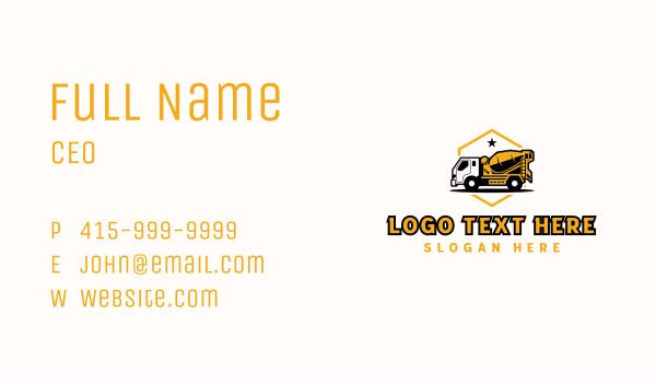 Truck Cement Concrete Business Card Design Image Preview