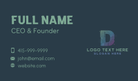 Modern Glitch Letter D Business Card Design