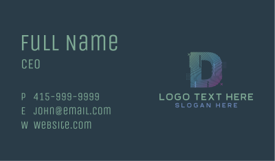 Modern Glitch Letter D Business Card Image Preview