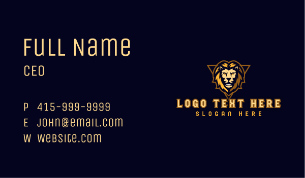 Animal Lion Gaming Business Card Design Image Preview