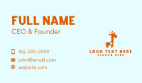 Cute Orange Giraffe Business Card Design