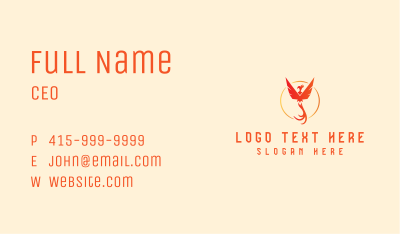 Mythical Creature Phoenix Business Card Image Preview