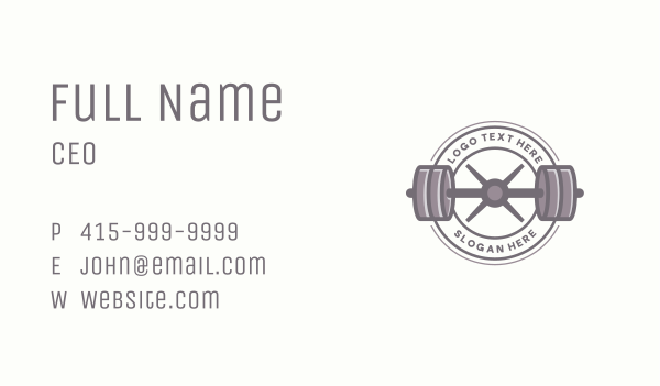 Barbell Workout Gym Business Card Design Image Preview